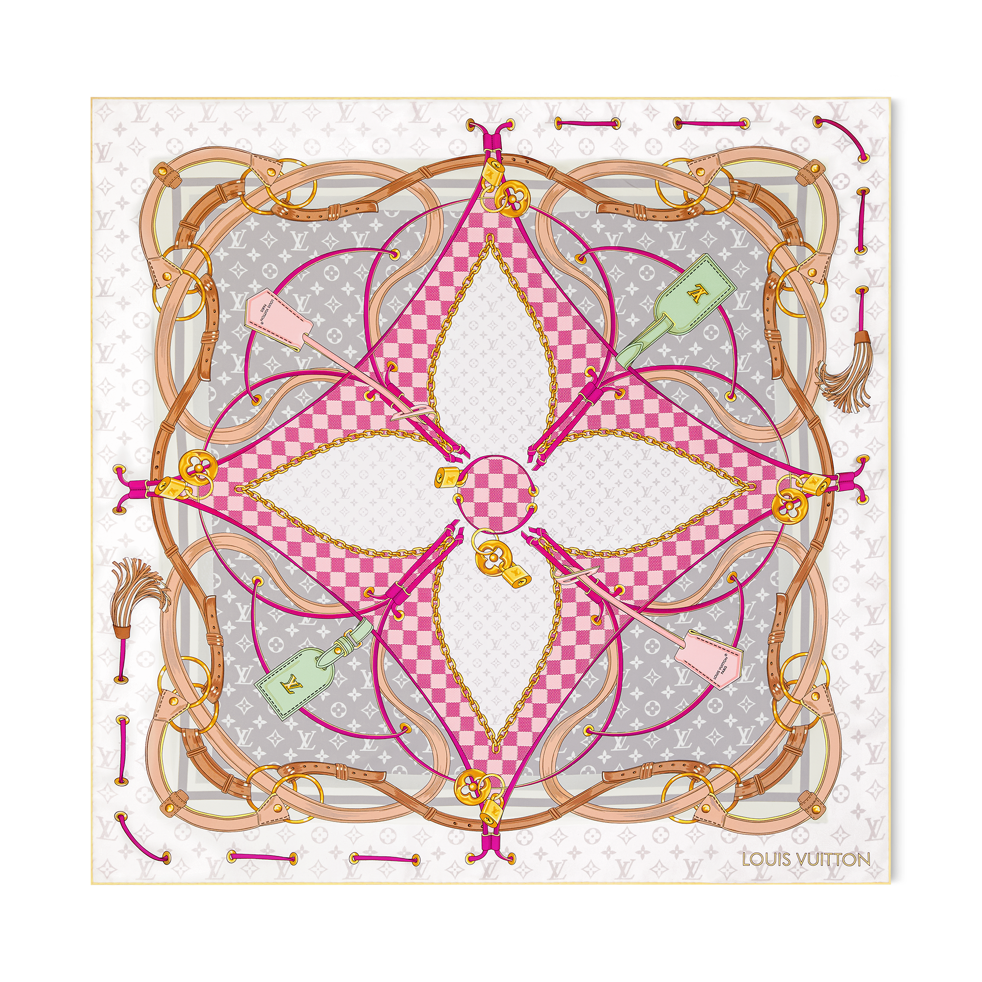 Flower And Straps Square 90 . - Silk Squares and Bandeaus - M94977